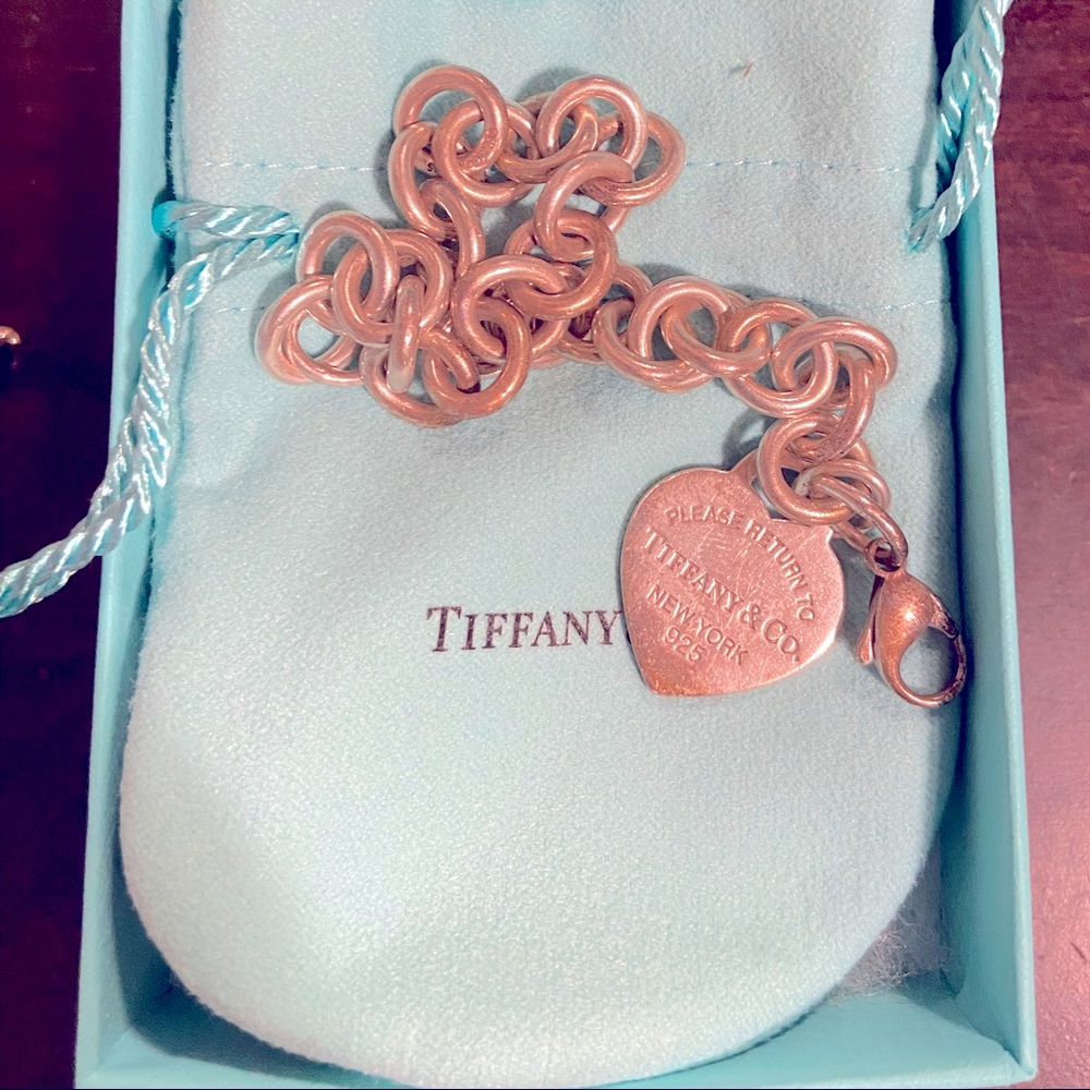Return to Tiffany heart tag bracelet with turquoise back